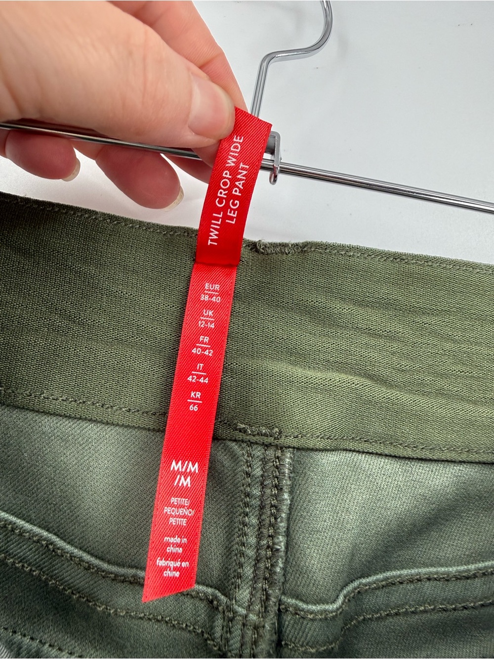SPANX Twill Crop Wide Leg Pant in Olive Green Size MP - Picture 5 of 12